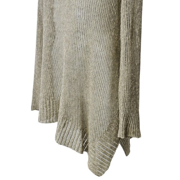 Eileen Fisher Open Knit Aysymmetrical V-Neck Long Sleeve Shirt, Size Large - Picture 3 of 7